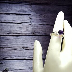 Cute Amethyst Moon Ring
